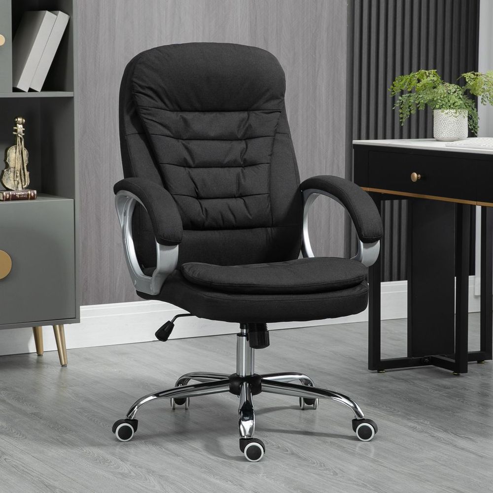 Executive Office Chair with 360 Degree Swivel Wheels Armrests Adjustable Height Black