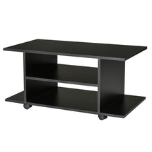 Load image into Gallery viewer, Versatile Mobile TV Stand &amp; Bookshelf - Sleek Black with Easy Mobility

