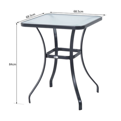 Elegant Square Glass Bistro Table for Indoor/Outdoor Dining - 68.5x84 cm