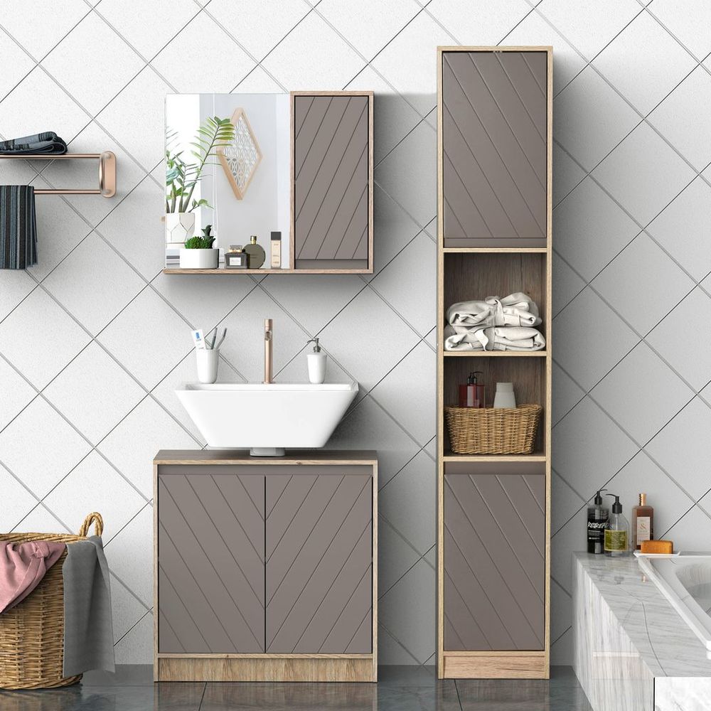 Elegant Wall-Mounted Bathroom Cabinet with Mirror & Adjustable Storage Shelf