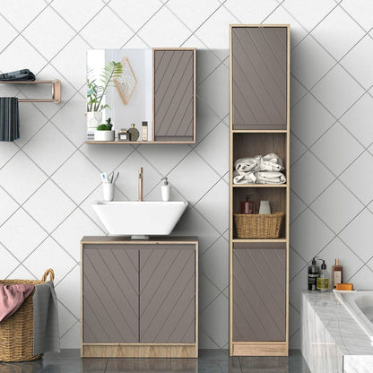 Elegant Wall-Mounted Bathroom Cabinet with Mirror & Adjustable Storage Shelf