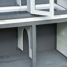Load image into Gallery viewer, Spacious Two-Tier Bunny Hutch: Open Roof, Ramp, &amp; Easy-Clean Slide-Out Tray
