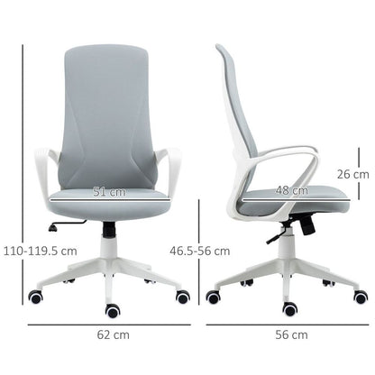 Vinsetto Grey High-Back Ergonomic Office Chair - Adjustable for Ultimate Comfort