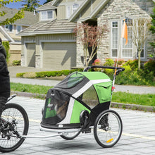 Load image into Gallery viewer, 2-in-1 Dog Bicycle Trailer &amp; Stroller - Foldable Pet Carrier in Green
