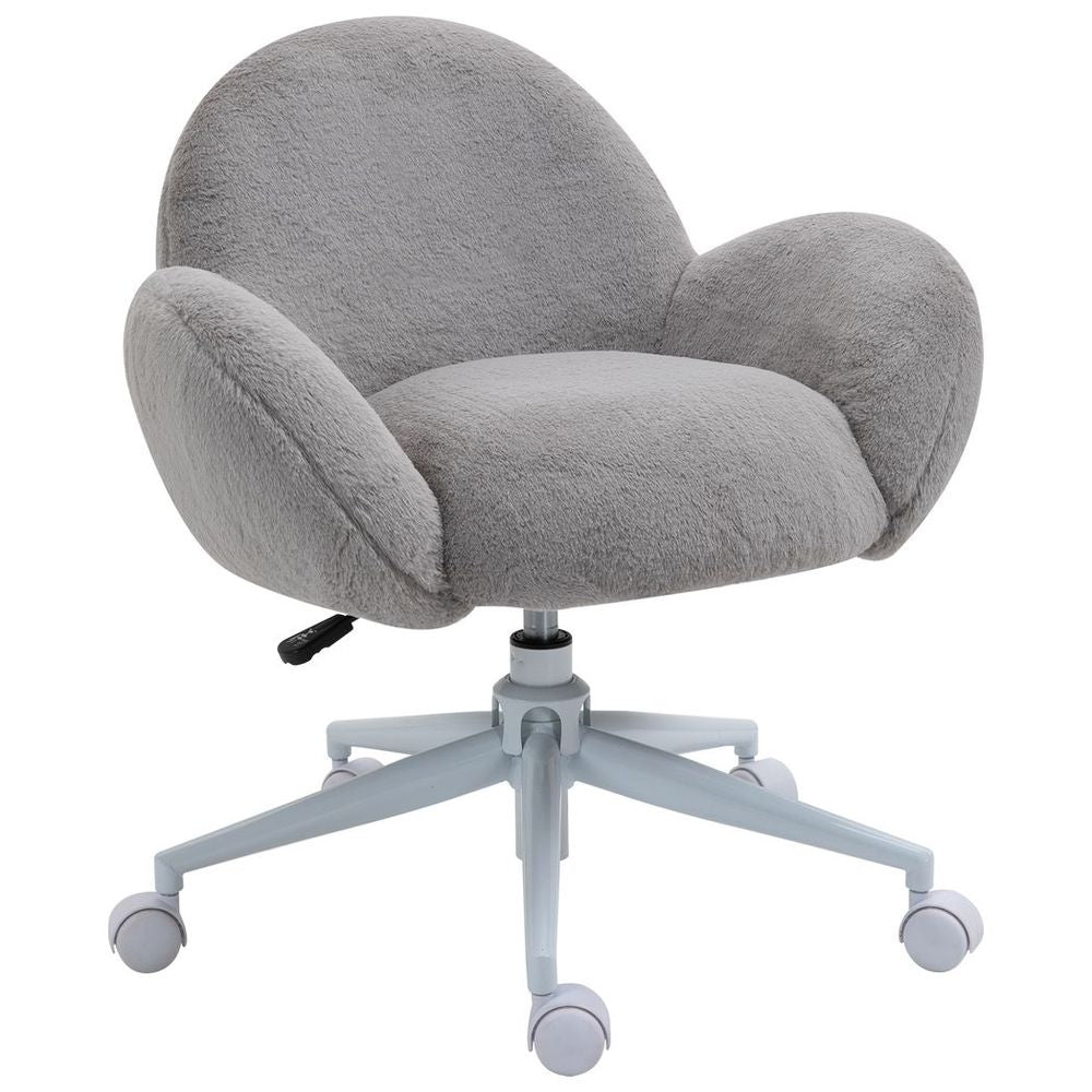 Cozy Cloud Office Chair: Plush Support with Swivel & Adjustable Height - Grey