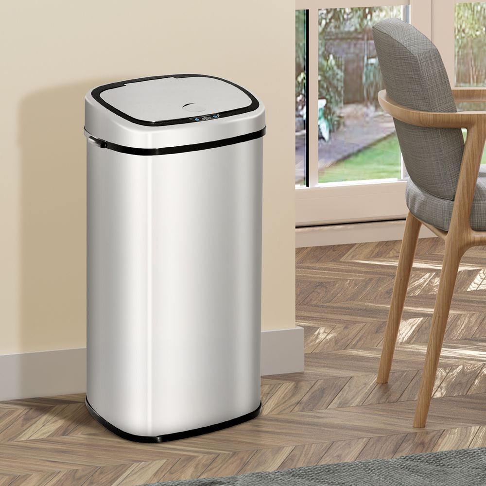 Touchless Stainless Steel Sensor Bin - 68L Automatic Trash Solution