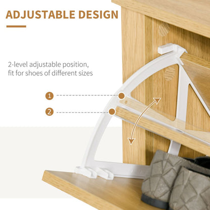 Elegant 12-Pair Shoe Storage Cabinet with Drawers & Display Tabletop - Brown