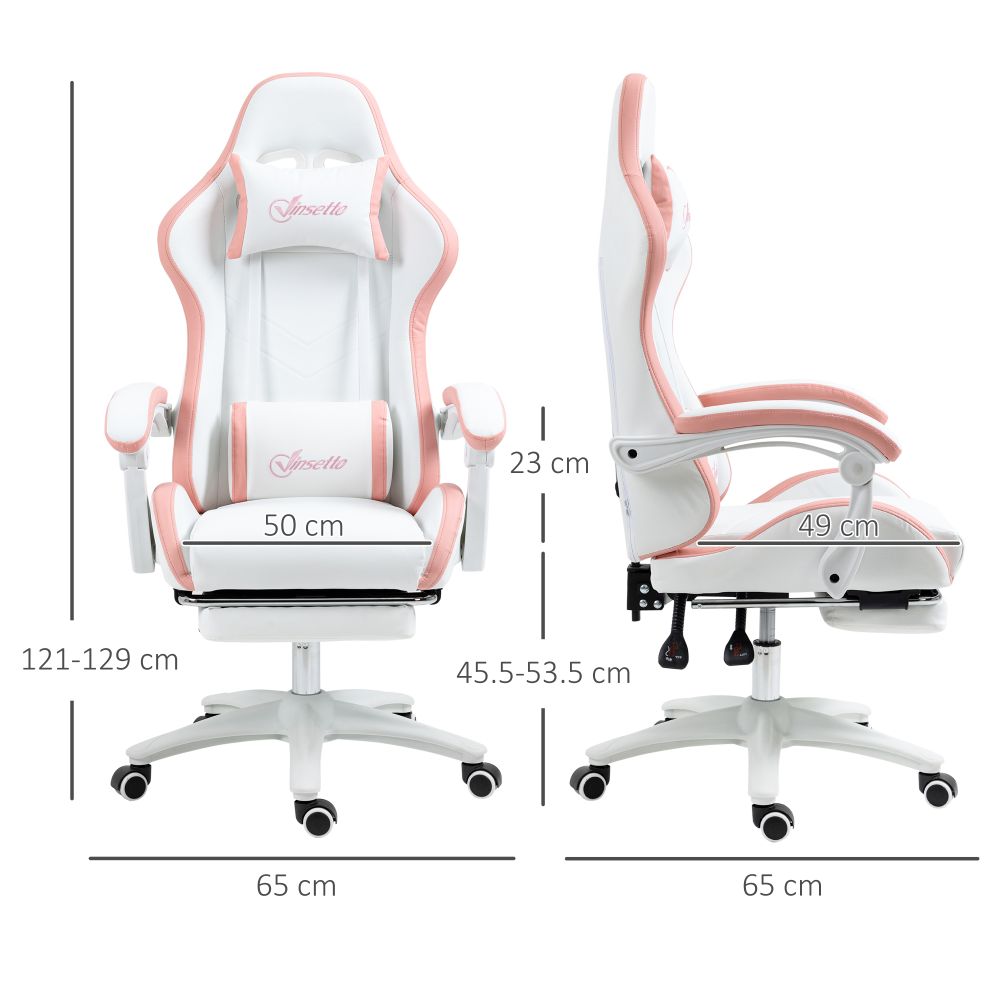 Vinsetto Pink Racing Gaming Chair: Recline, Relax, Game On!