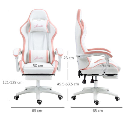 Vinsetto Pink Racing Gaming Chair: Recline, Relax, Game On!