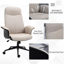 Load image into Gallery viewer, Vinsetto High-Back Office Chair: Ergonomic Comfort with Adjustable Tilt - Beige
