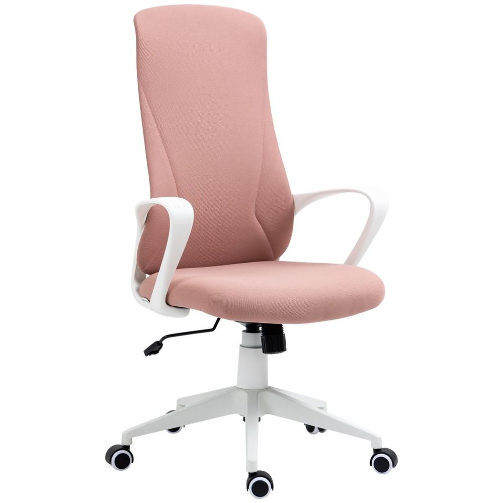 Vinsetto Pink High-Back Office Chair - Adjustable Comfort for Your Workspace