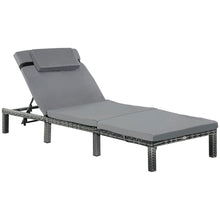 Load image into Gallery viewer, Luxury Grey Rattan Outdoor Sun Lounger Recliner - Stylish &amp; Versatile Comfort
