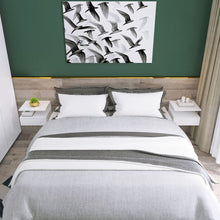 Load image into Gallery viewer, Elevate Your Space: HOMCOM Floating Nightstand Set with Drawer &amp; Shelf
