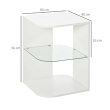 Load image into Gallery viewer, Modern Curved White Side Table with 3 Storage Shelves for Stylish Spaces
