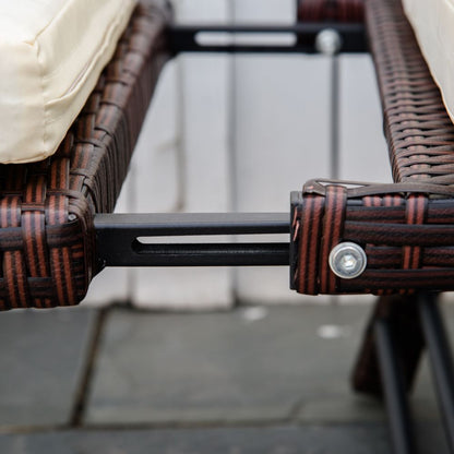 Outsunny 2-in-1 Rattan Convertible Sofa Daybed – Stylish Outdoor Relaxation