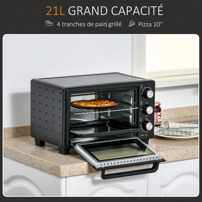 Versatile 21L Mini Oven: Grill, Toast & Bake with Timer - 1400W Power!