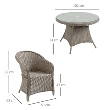 Load image into Gallery viewer, Stylish 5-Piece Grey PE Rattan Patio Dining Set for Comfort &amp; Elegance
