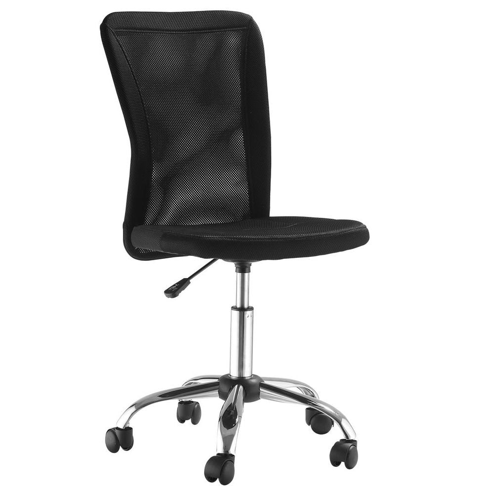 Ergonomic Armless Office Chair: Adjustable Mesh Back & Padded Comfort