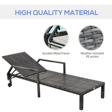 Load image into Gallery viewer, Luxury Mixed Grey Rattan Sun Lounger - Adjustable, Mobile &amp; Stylish Comfort
