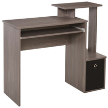 Load image into Gallery viewer, Stylish Grey Computer Desk with Storage Drawer &amp; Sliding Keyboard Tray
