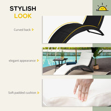 Load image into Gallery viewer, Ergonomic Rattan Sun Lounger with Cushion - Foldable Garden Recliner Chair
