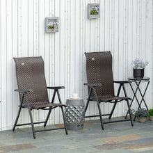 Load image into Gallery viewer, Set of 2 Adjustable Outdoor Rattan Chairs - Durable &amp; Stylish for Patio Dining
