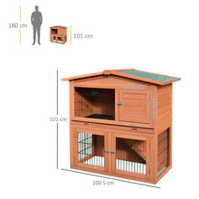 Load image into Gallery viewer, Spacious A-Frame Wooden Rabbit Hutch &amp; Small Animal House with Easy Access Doors
