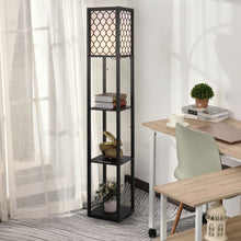 Load image into Gallery viewer, Modern 4-Tier Shelf Floor Lamp - Stylish Lighting &amp; Storage Solution
