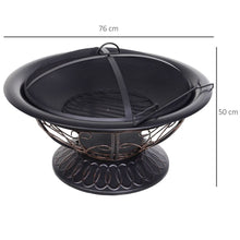 Load image into Gallery viewer, 76cm Outdoor Firepit: Durable Garden Heater with Poker, Cover &amp; Log Grate
