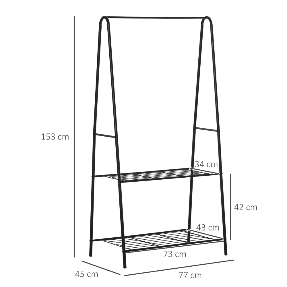 Stylish 2-Tier A-Frame Clothes Rack - Durable Steel Storage Solution