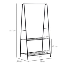 Load image into Gallery viewer, Stylish 2-Tier A-Frame Clothes Rack - Durable Steel Storage Solution
