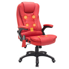 Load image into Gallery viewer, HOMCOM Reclining Heated Massage Office Chair – Comfort Meets Style in Red
