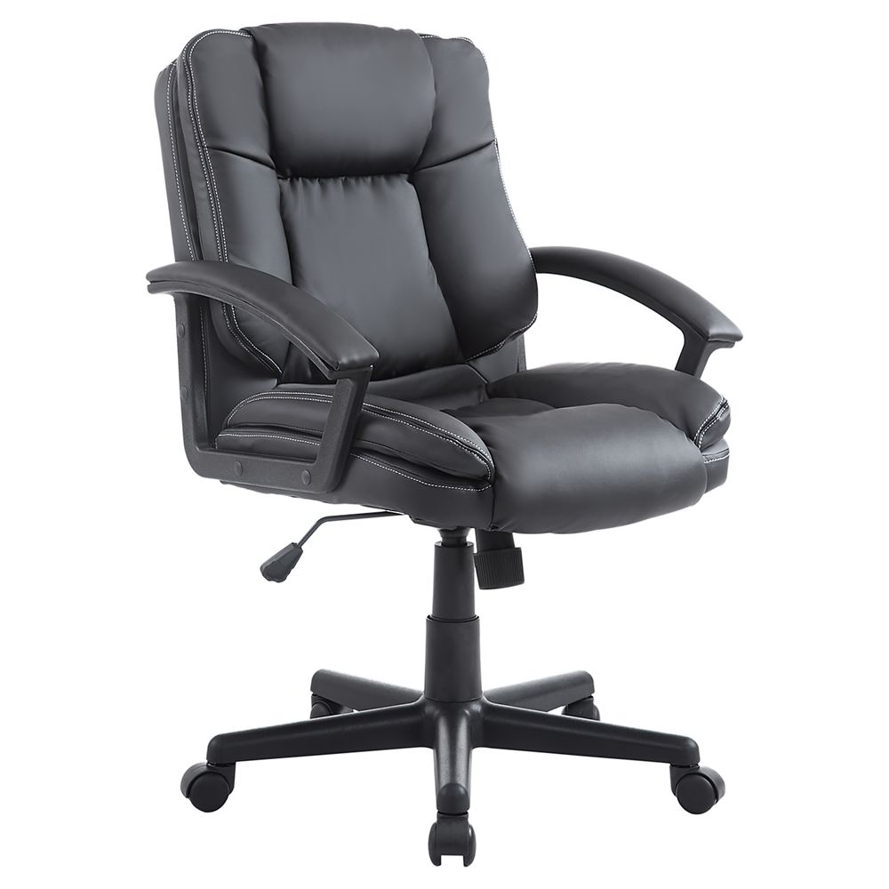 Premium Swivel Executive Office Chair - Ergonomic PU Leather, Adjustable Height