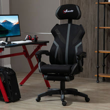Load image into Gallery viewer, Mesh Task Swivel Chair Office Desk Recliner w/ Lumbar Support, Grey Vinsetto
