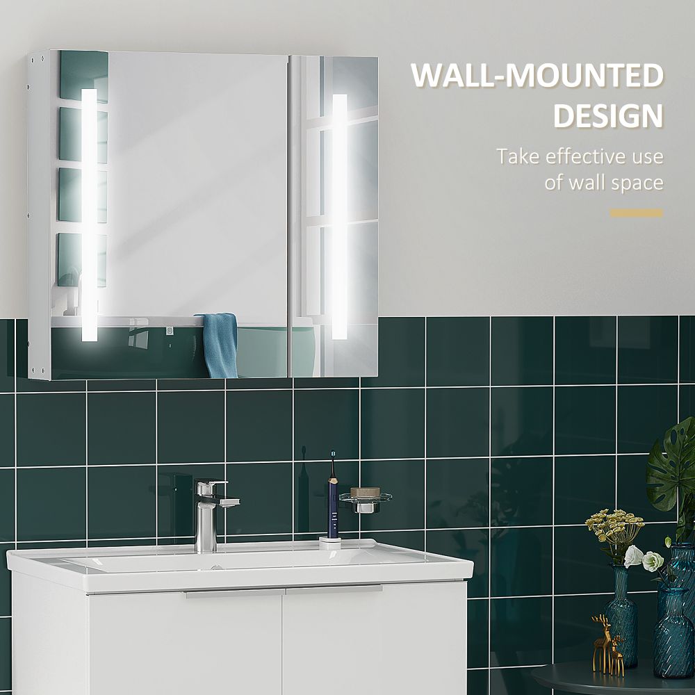 Elegant Touch-Switch LED Mirror Cabinet: Organize Your Bathroom in Style!
