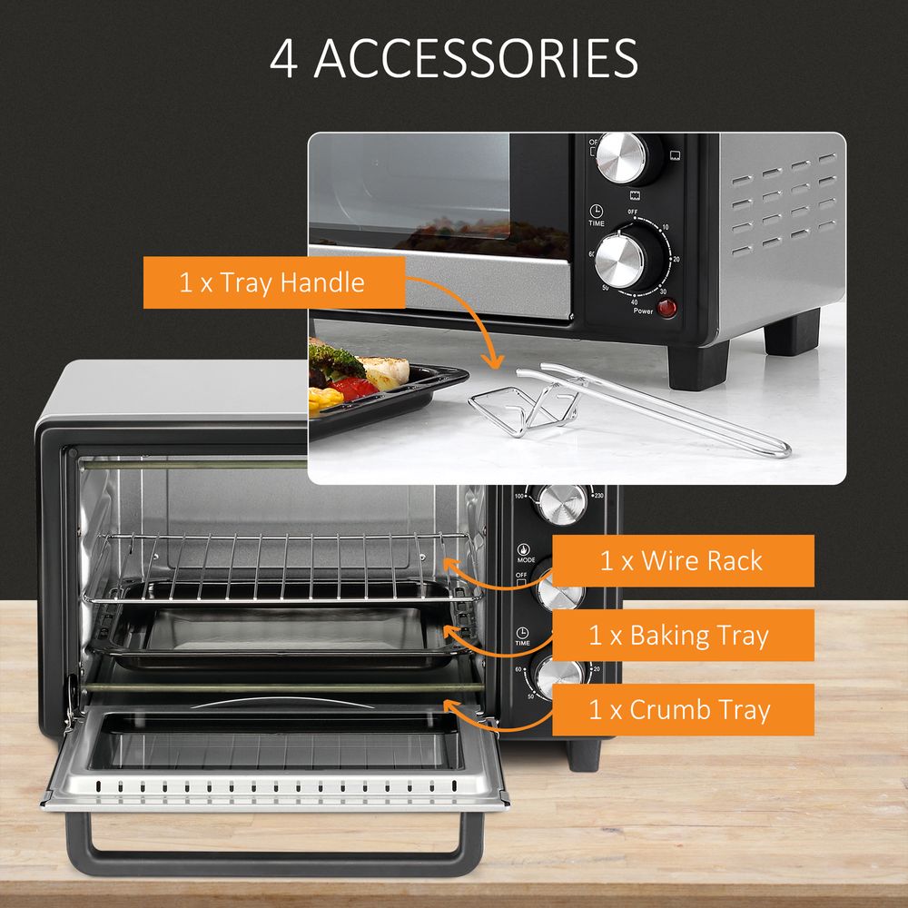Compact 16L Mini Convection Oven with Timer & Grill – Perfect for Any Kitchen!