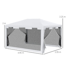 Load image into Gallery viewer, Premium 4x3 m Waterproof Gazebo - Elegant Party Tent with Bug-Resistant Sides
