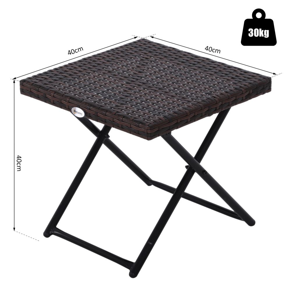 Versatile Folding Square Rattan Coffee Table for Outdoor & Indoor Use