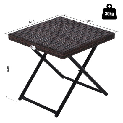 Versatile Folding Square Rattan Coffee Table for Outdoor & Indoor Use