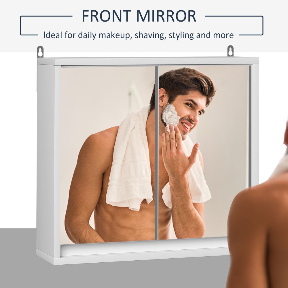 Stylish Wall-Mounted Mirror Cabinet with Adjustable Shelf & Storage for Bathrooms