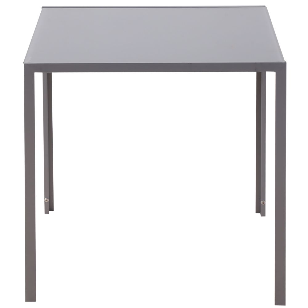 Chic Compact Square Dining Table with Glass Top & Sturdy Metal Frame