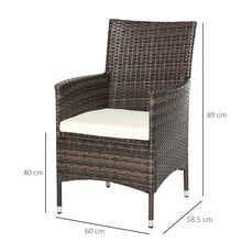 Load image into Gallery viewer, Stylish 2-Seater Outdoor Rattan Chair Set with Cushions &amp; Armrests
