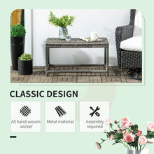 Load image into Gallery viewer, Stylish Grey Rattan Outdoor Coffee Table - Durable and Spacious Design
