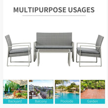 Load image into Gallery viewer, Stylish 4-Piece PE Rattan Wicker Sofa Set with Cushions - Perfect for Outdoors!
