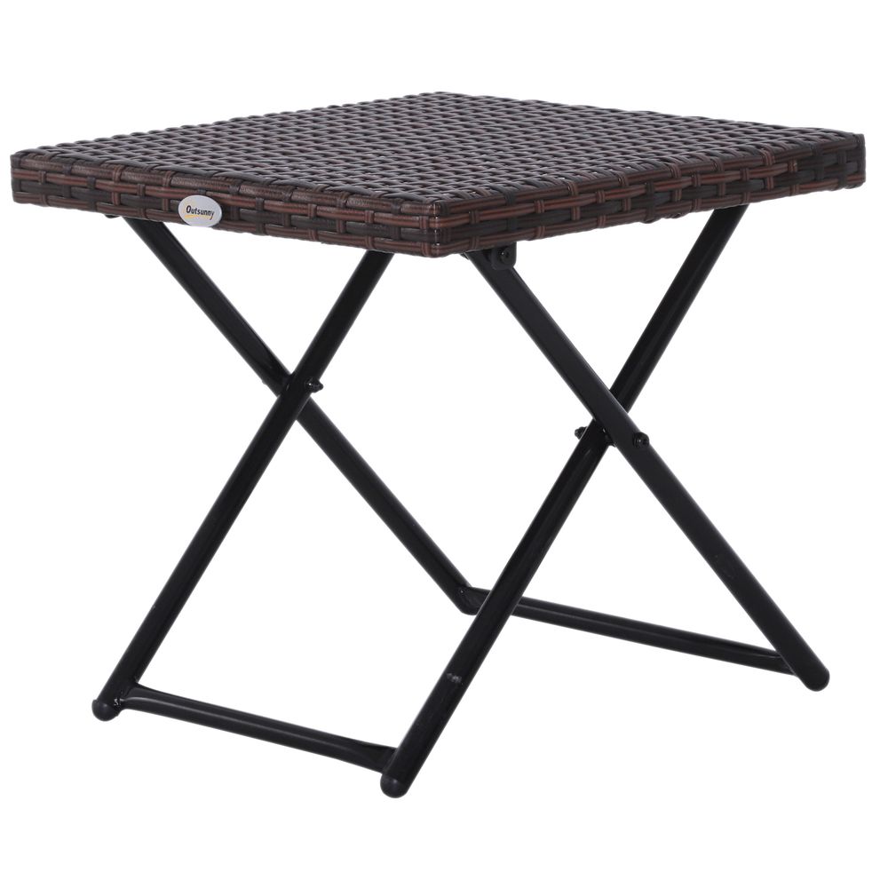 Versatile Folding Square Rattan Coffee Table for Outdoor & Indoor Use