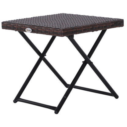 Versatile Folding Square Rattan Coffee Table for Outdoor & Indoor Use