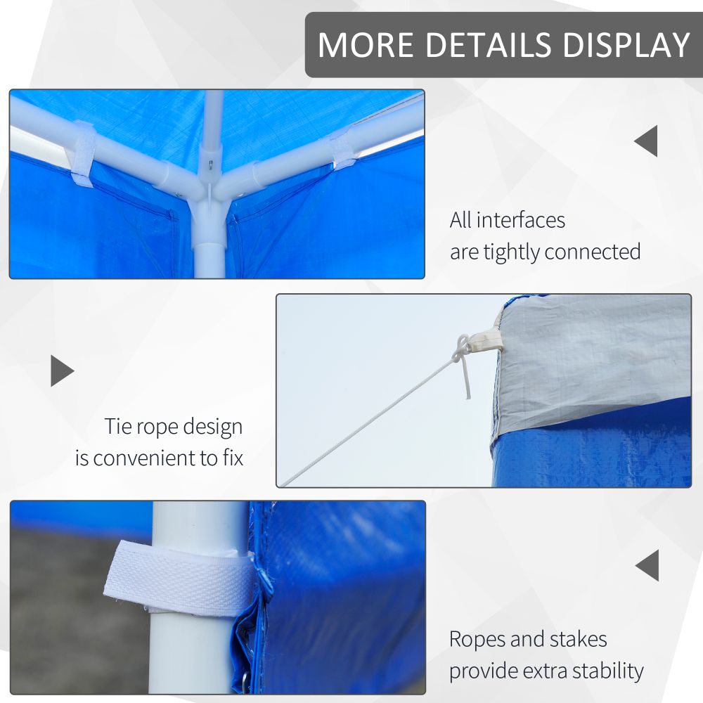 Outsunny 4x3m Heavy Duty Blue Party Gazebo Tent - Perfect Outdoor Shelter!