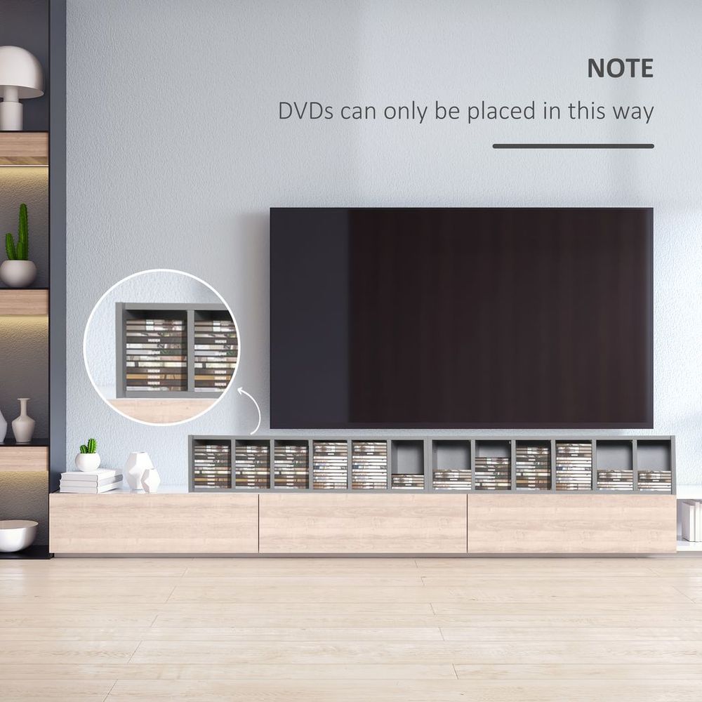 Dual Adjustable CD Media Tower Rack - Stylish Grey Storage Solution