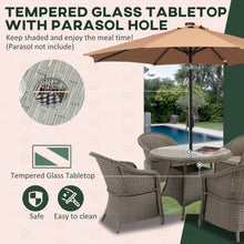 Load image into Gallery viewer, Stylish 5-Piece Grey PE Rattan Patio Dining Set for Comfort &amp; Elegance
