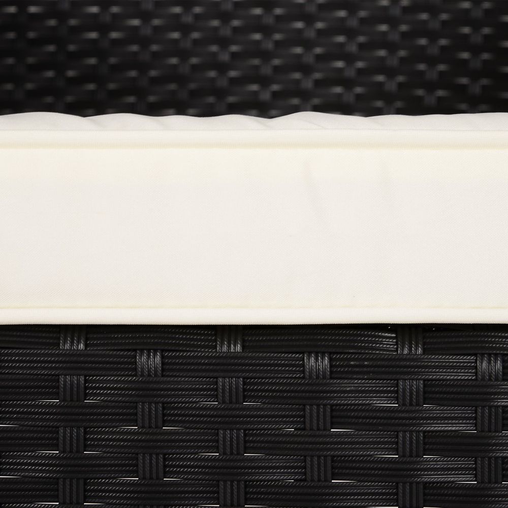 Stylish 3-Piece Cushioned Rattan Outdoor Bistro Set with Coffee Table & Pillows